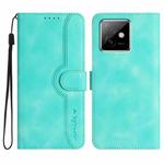For Honor X60 GT Heart Pattern Skin Feel Leather Phone Case(Light Blue)