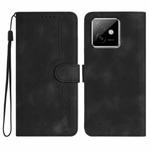 For Honor X60 GT Heart Pattern Skin Feel Leather Phone Case(Black)