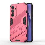 For Samsung Galaxy A35 5G Punk Armor 2 in 1 PC + TPU Shockproof Phone Case with Invisible Holder(Light Red)