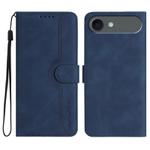 For iPhone 17 Air Heart Pattern Skin Feel Leather Phone Case(Royal Blue)