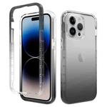 For iPhone 15 Pro Max Shockproof Clear Gradient PC + TPU Phone Case(Black)