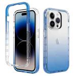 For iPhone 15 Pro Shockproof Clear Gradient PC + TPU Phone Case(Blue)