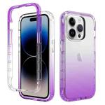 For iPhone 15 Pro Shockproof Clear Gradient PC + TPU Phone Case(Purple)