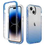 For iPhone 15 Shockproof Clear Gradient PC + TPU Phone Case(Blue)