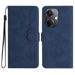 For OPPO K11 Heart Pattern Skin Feel Leather Phone Case(Royal Blue)