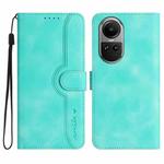 For OPPO Reno10 5G / Reno10 Pro 5G Global Heart Pattern Skin Feel Leather Phone Case(Light Blue)