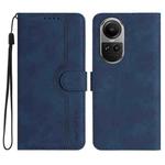 For OPPO Reno10 5G / Reno10 Pro 5G Global Heart Pattern Skin Feel Leather Phone Case(Royal Blue)