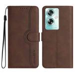 For OPPO A79 Heart Pattern Skin Feel Leather Phone Case(Brown)
