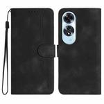 For OPPO A60 Heart Pattern Skin Feel Leather Phone Case(Black)