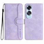 For OPPO A60 Heart Pattern Skin Feel Leather Phone Case(Purple)