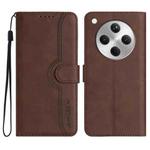 For OPPO Find X8 Heart Pattern Skin Feel Leather Phone Case(Brown)