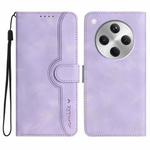 For OPPO Find X8 Heart Pattern Skin Feel Leather Phone Case(Purple)