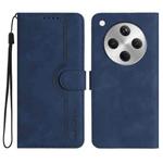 For OPPO Find X8 Heart Pattern Skin Feel Leather Phone Case(Royal Blue)