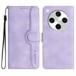 For OPPO Find X8 Pro Heart Pattern Skin Feel Leather Phone Case(Purple)