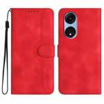 For OPPO A1 Pro / Reno8 T 5G Global Heart Pattern Skin Feel Leather Phone Case(Red)
