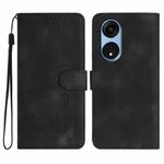For OPPO A1 Pro / Reno8 T 5G Global Heart Pattern Skin Feel Leather Phone Case(Black)
