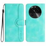 For OPPO Find X6 Heart Pattern Skin Feel Leather Phone Case(Light Blue)