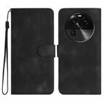 For OPPO Find X6 Heart Pattern Skin Feel Leather Phone Case(Black)