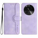 For OPPO Find X6 Heart Pattern Skin Feel Leather Phone Case(Purple)
