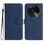 For OPPO Find X6 Heart Pattern Skin Feel Leather Phone Case(Royal Blue)