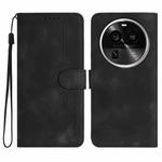 For OPPO Find X6 Pro Heart Pattern Skin Feel Leather Phone Case(Black)