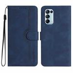 For OPPO Reno5 4G / 5G / Find X3 Lite Heart Pattern Skin Feel Leather Phone Case(Royal Blue)