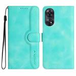 For OPPO Reno8 T 4G Heart Pattern Skin Feel Leather Phone Case(Light Blue)