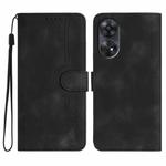 For OPPO Reno8 T 4G Heart Pattern Skin Feel Leather Phone Case(Black)