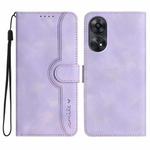 For OPPO Reno8 T 4G Heart Pattern Skin Feel Leather Phone Case(Purple)