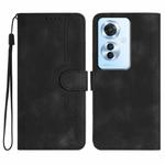 For OPPO Reno11 F / F25 Pro Heart Pattern Skin Feel Leather Phone Case(Black)