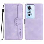 For OPPO Reno11 F / F25 Pro Heart Pattern Skin Feel Leather Phone Case(Purple)