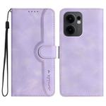 For OPPO Reno13 F 4G / 5G Heart Pattern Skin Feel Leather Phone Case(Purple)