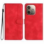 For OPPO A5 Pro 5G Heart Pattern Skin Feel Leather Phone Case(Red)