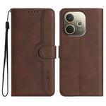 For OPPO A5 Pro 5G Heart Pattern Skin Feel Leather Phone Case(Brown)