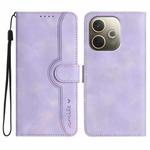 For OPPO A5 Pro 5G Heart Pattern Skin Feel Leather Phone Case(Purple)