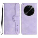 For OPPO Find X8 Ultra Heart Pattern Skin Feel Leather Phone Case(Purple)