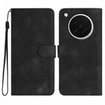 For OPPO Find X8s Heart Pattern Skin Feel Leather Phone Case(Black)