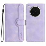 For OPPO Find X8s Heart Pattern Skin Feel Leather Phone Case(Purple)