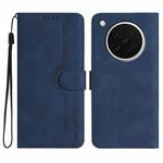 For OPPO Find X8s Heart Pattern Skin Feel Leather Phone Case(Royal Blue)