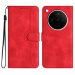 For OPPO Find X8s+ Heart Pattern Skin Feel Leather Phone Case(Red)