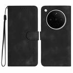 For OPPO Find X8s+ Heart Pattern Skin Feel Leather Phone Case(Black)