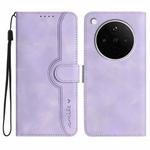 For OPPO Find X8s+ Heart Pattern Skin Feel Leather Phone Case(Purple)