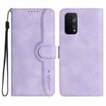 For OPPO A54 5G / A74 5G / A93 5G Heart Pattern Skin Feel Leather Phone Case(Purple)