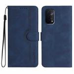For OPPO A54 5G / A74 5G / A93 5G Heart Pattern Skin Feel Leather Phone Case(Royal Blue)