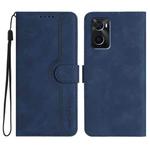 For OPPO A36 / A76 / A96 / K10 4G Heart Pattern Skin Feel Leather Phone Case(Royal Blue)