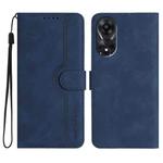 For OPPO A78 5G / A1x Heart Pattern Skin Feel Leather Phone Case(Royal Blue)
