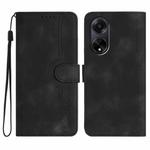For OPPO A98 5G Heart Pattern Skin Feel Leather Phone Case(Black)