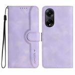 For OPPO A98 5G Heart Pattern Skin Feel Leather Phone Case(Purple)