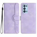 For OPPO Reno6 Pro+ 5G Heart Pattern Skin Feel Leather Phone Case(Purple)