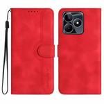For Realme C53 Heart Pattern Skin Feel Leather Phone Case(Red)